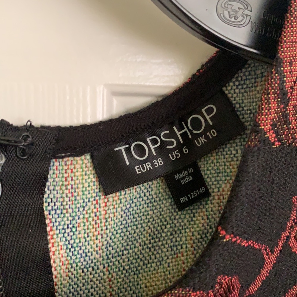Topshop Dress 6 Floral Cut Out A-Line Mod - Picture 8 of 15